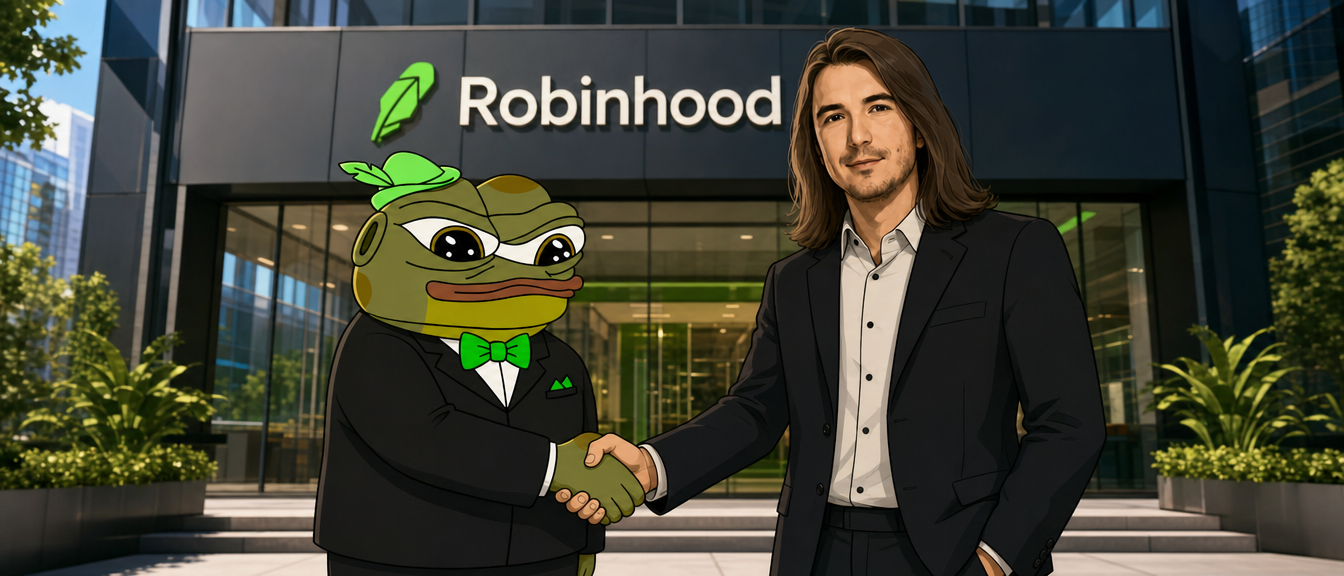 Hoppy shaking hands outside Robinhood headquarters